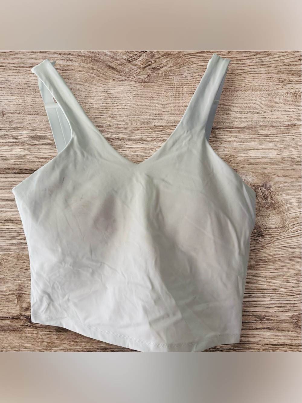 AVIA White Athletic Crop Tank Top with Built-in Bra - Size M (8-10)